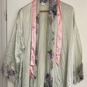 Silk floral robe